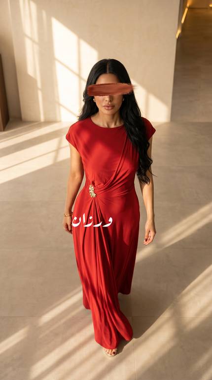 فستان درابيه ناعم طويل