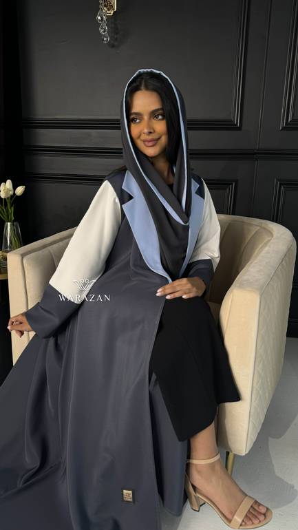 عباية كاجول رمادي بتدخيلة تيفاني 