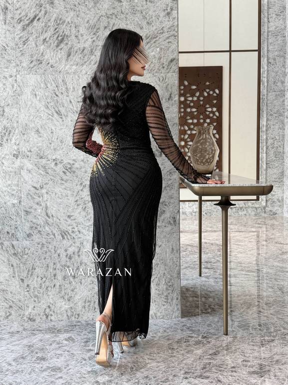 فستان سهره اسود طويل