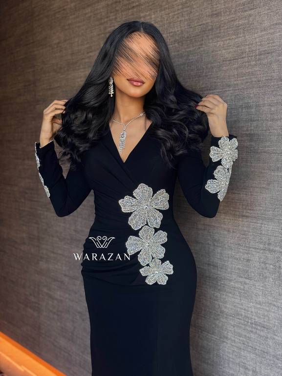 فستان سهره ماسك باكمام طويله 