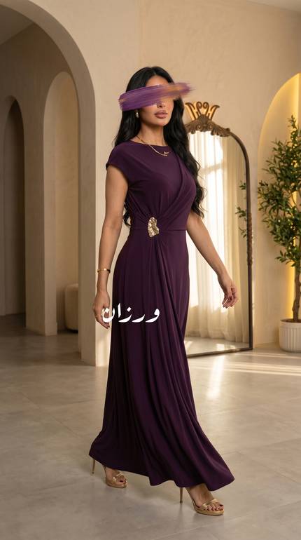 فستان درابيه ناعم طويل
