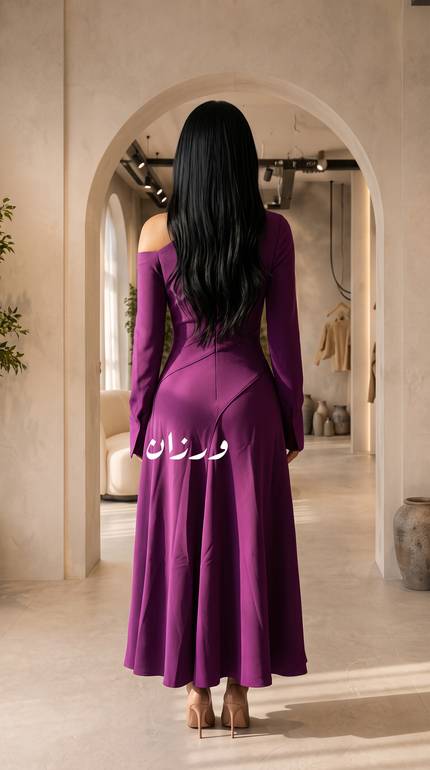 فستان ناعم بكسرات وقصة انسيابية