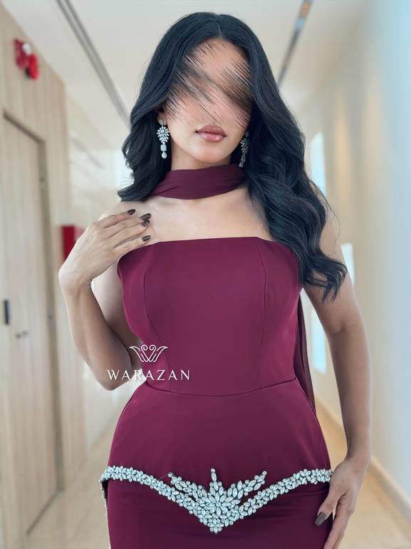 فستان سهره بكرستال و شال