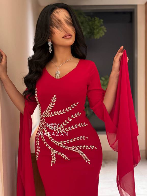 فستان سهره ماسك باكمام طويله 