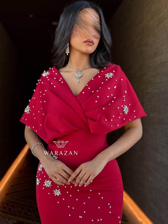 فستان سهرة بكرستال 