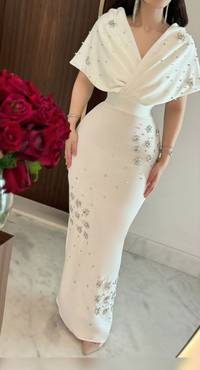 فستان سهرة بكرستال 