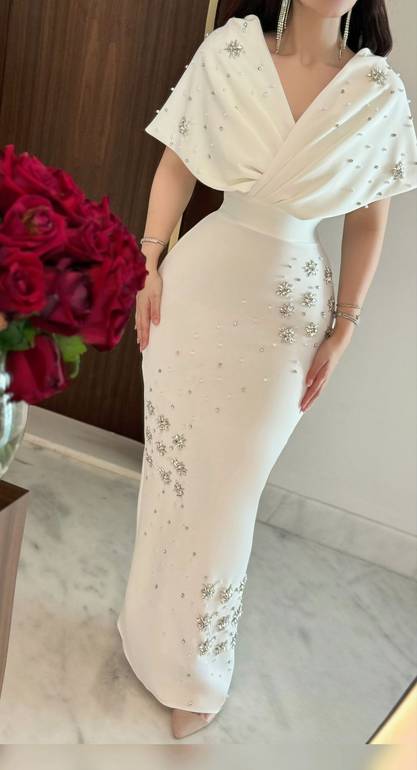 فستان سهرة بكرستال 