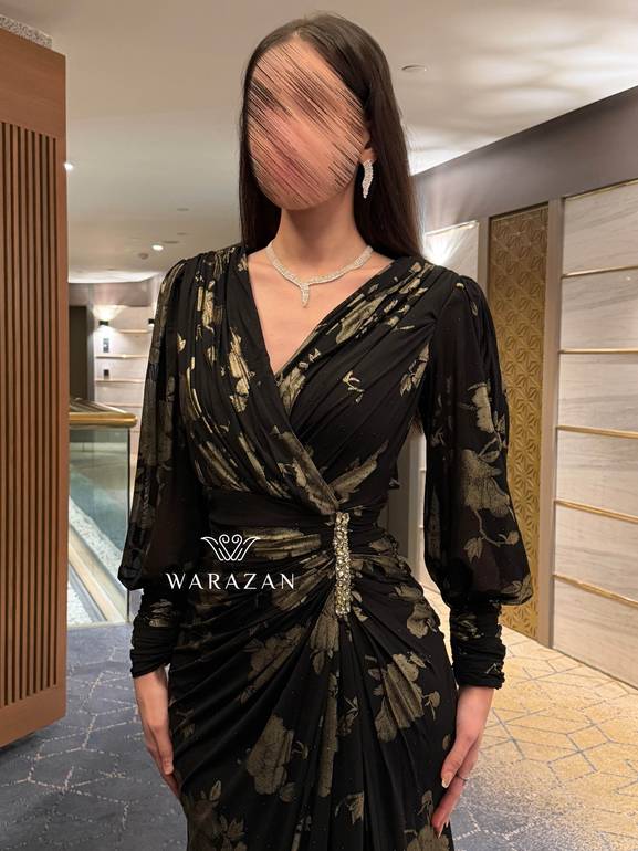 فستان سهره ماسك بكرستال من الخصر