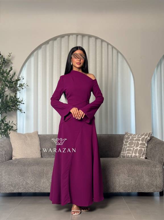 فستان ناعم بكسرات وقصة انسيابية