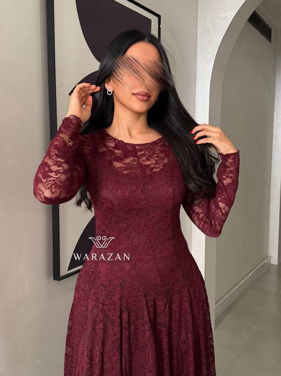 فستان ماسك دانتيل بطبقتين 