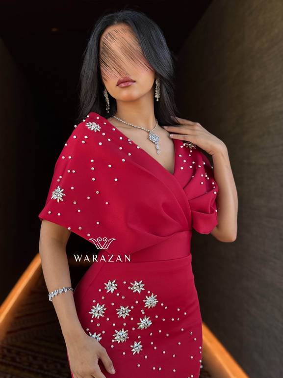 فستان سهرة بكرستال 