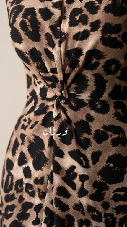 فستان ناعم طويل بزم عند الخصر