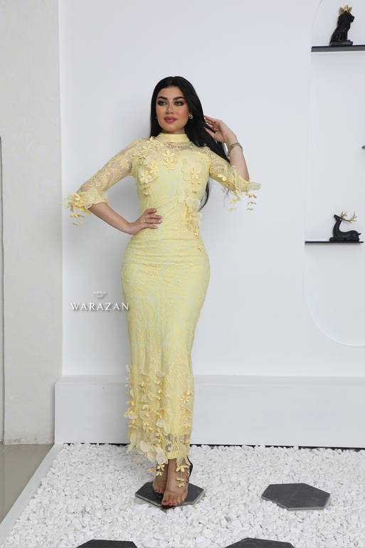 فستان سهرة طويل وناعم دانتيل