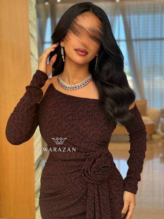 فستان سهره بتدخيلة ورده من الخصر 