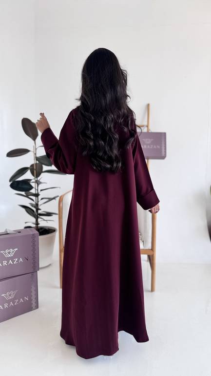 عباية بلون برغندي انيقه للخرجات 