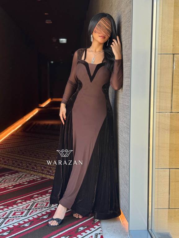 فستان ماسك بتدخيلة مخمل 