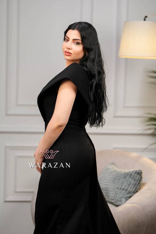 فستان سهرة ناعم طويل تطريز شك للمناسبات
