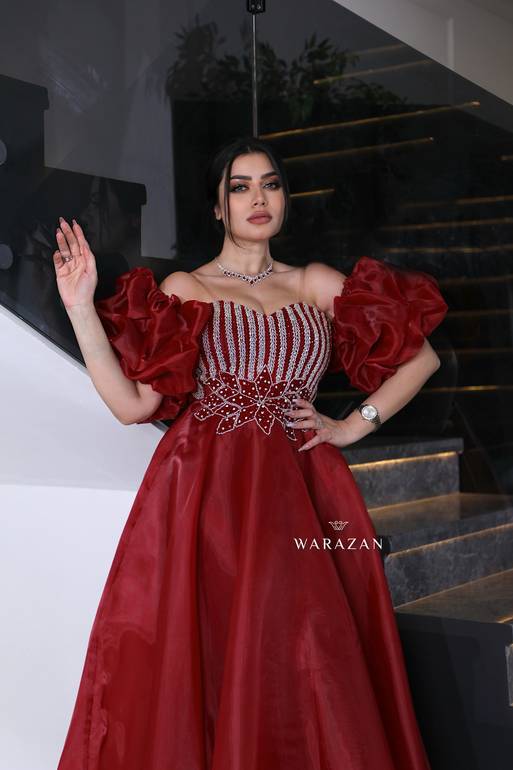 فستان سهرة راقي بتطريز دبل كلوش 
