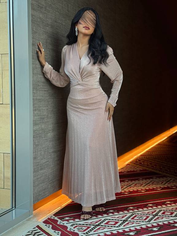 فستان سهرة ماسك بلمعة للمناسبات