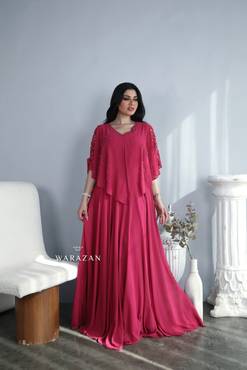 فستان سهرة ناعم بتطريز