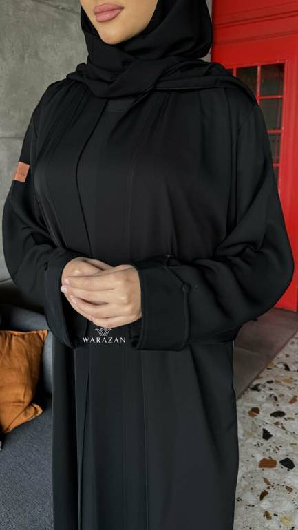 عباية رسمية ساترة للعيد والدوام بفتحة جانبية وجيوب