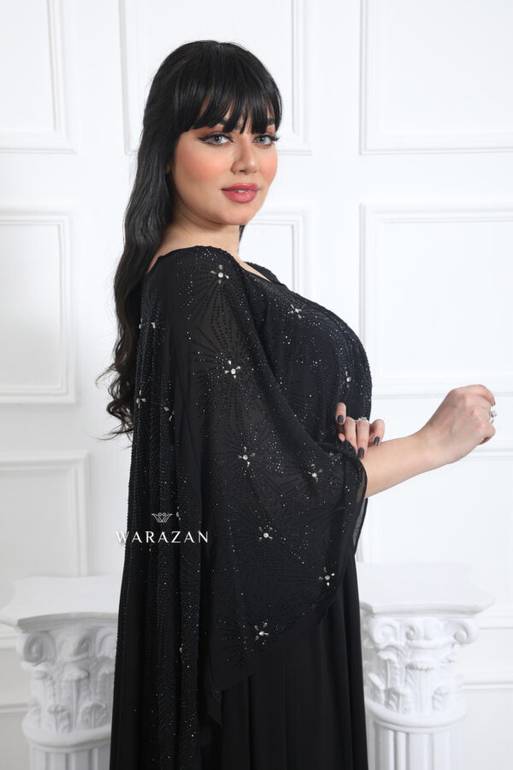 فستان ساتر مقاسات كبيرة بفصوص