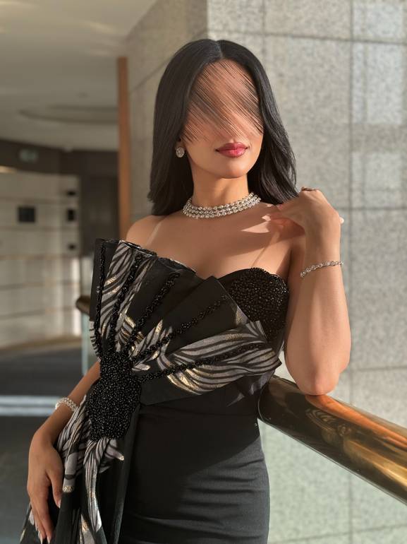 فستان سهرة ماسك مع جاكار 