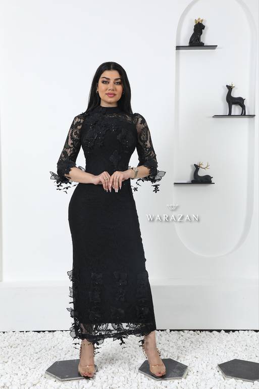 فستان سهرة طويل وناعم دانتيل