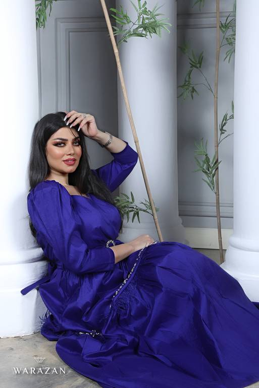 فستان راقي قماش شانطون وتطريز