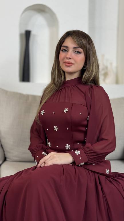فستان ساتر انيق باكمام طويلة 