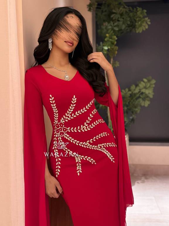 فستان سهره ماسك باكمام طويله 