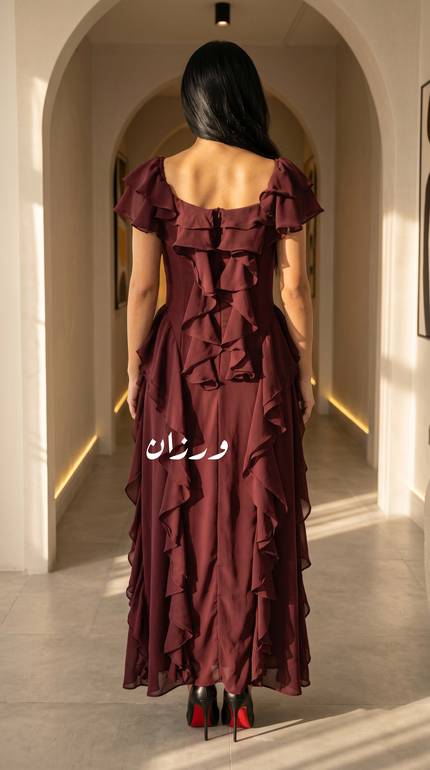 فستان ناعم بقصة من الكتف 