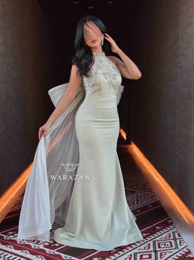 فساتين سهرة راقية مطرزة مع ذيل بيليسيه 