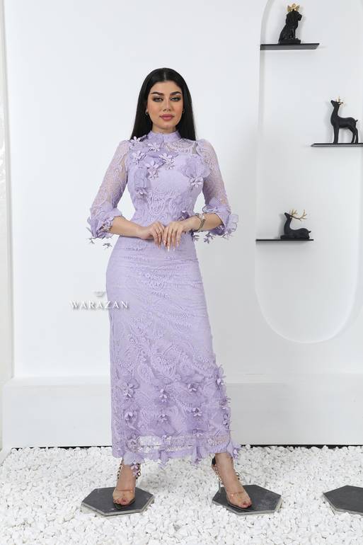فستان سهرة طويل وناعم دانتيل