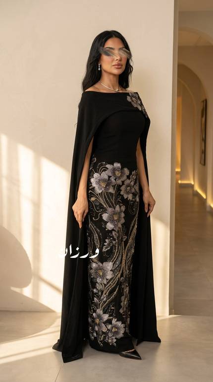 فستان سهرة ساتر فخم بقطعتين و كلفة راقية 