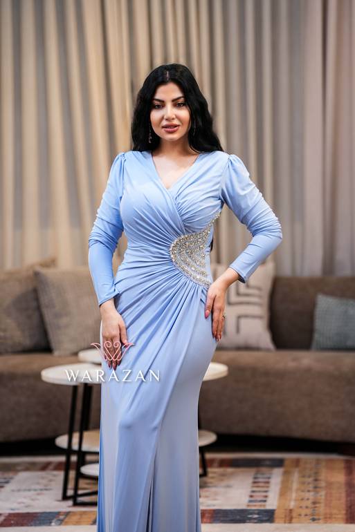 نسخة من فستان زيبرا سهرة ماسك بتطريز 
