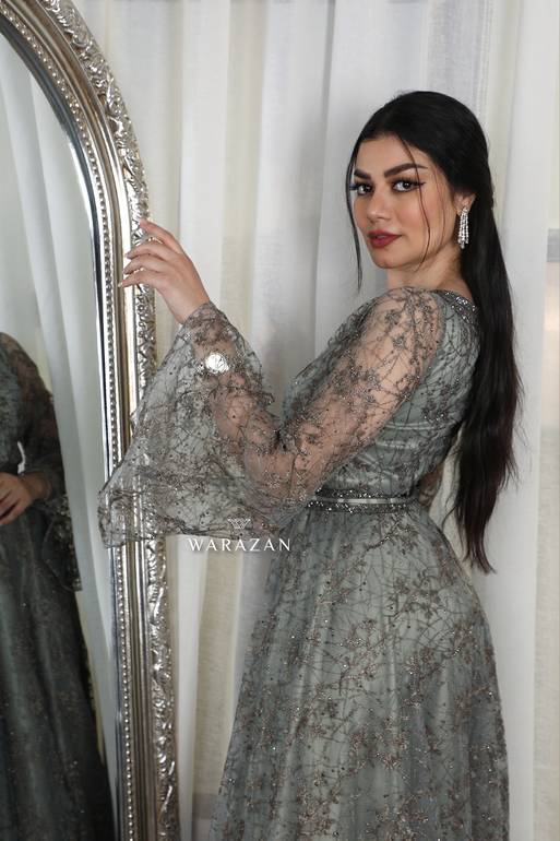 فستان سهرة طويل ساتر مقاسات كبيرة