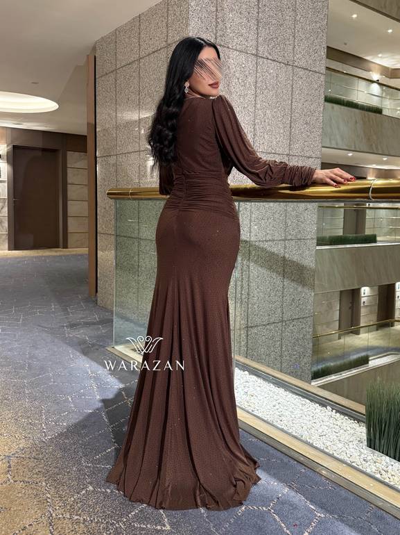 فستان سهره بكرستال من الخصر 