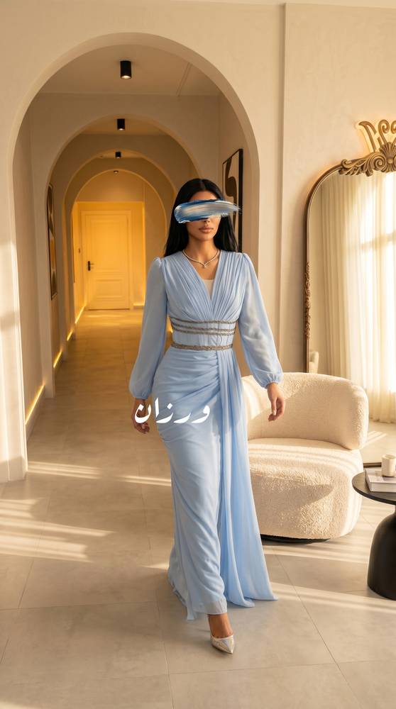 فستان شيفون ملكي