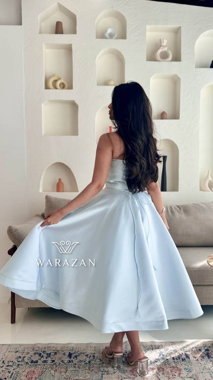 فستان سهرة ناعم توب بتطريز 