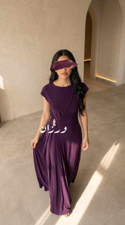 فستان درابيه ناعم طويل