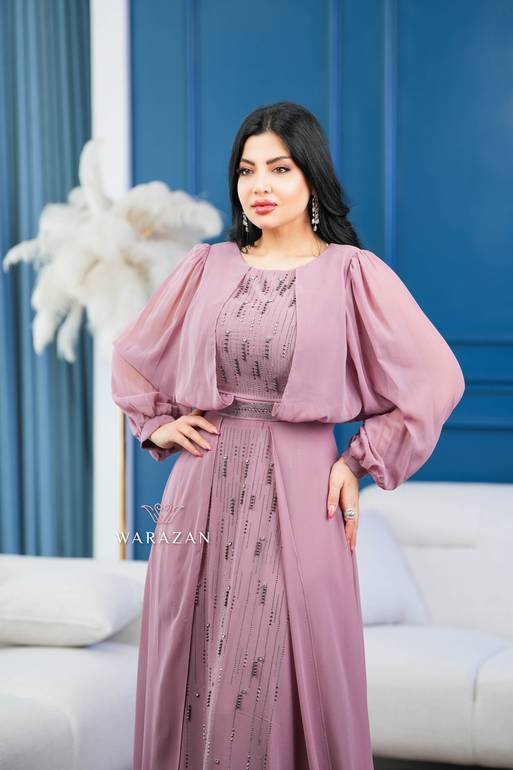 فستان سهرة للمناسبات والعيد والخطوبة بتطريز
