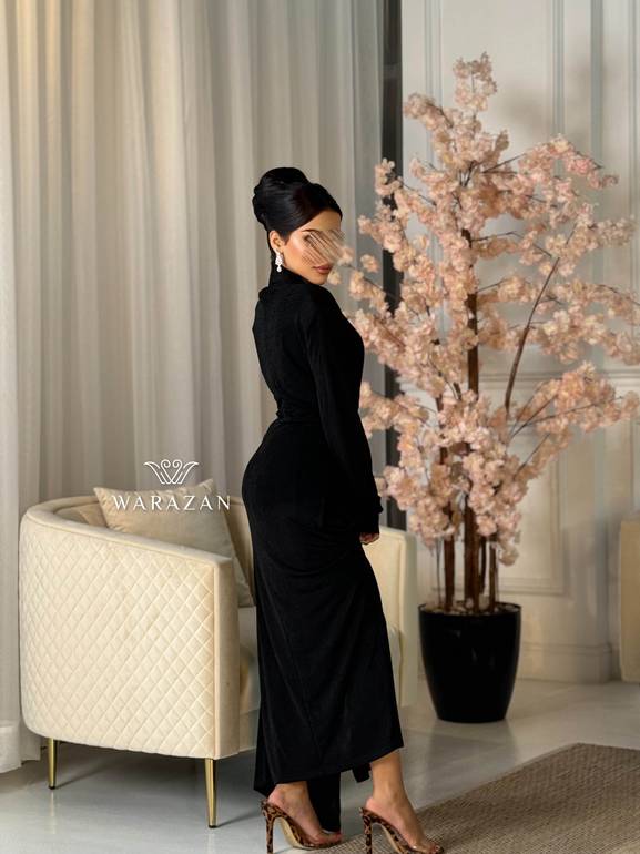 فستان سهرة طويل وناعم ماسك استريتش 