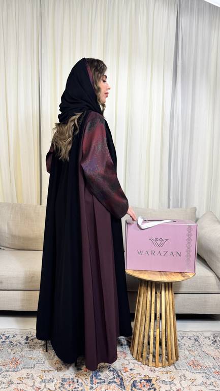 عباية انيقه بتخيلة لون برغندي