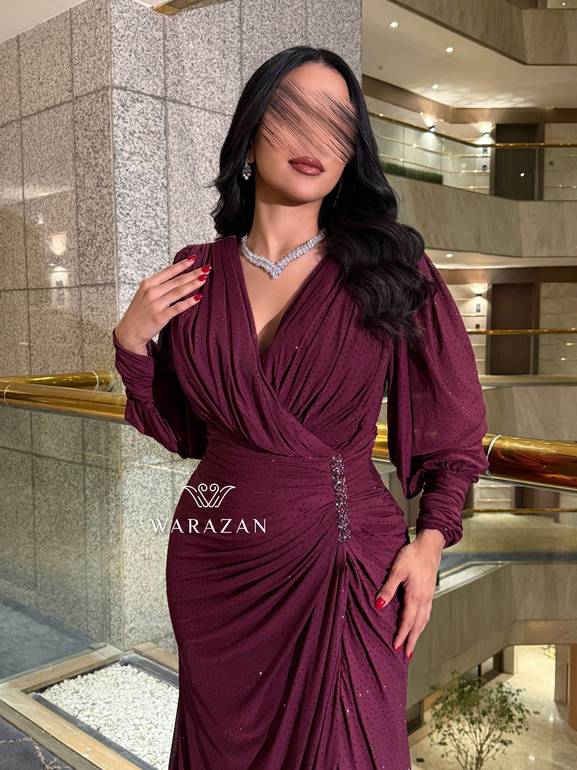 فستان سهره بكرستال من الخصر 