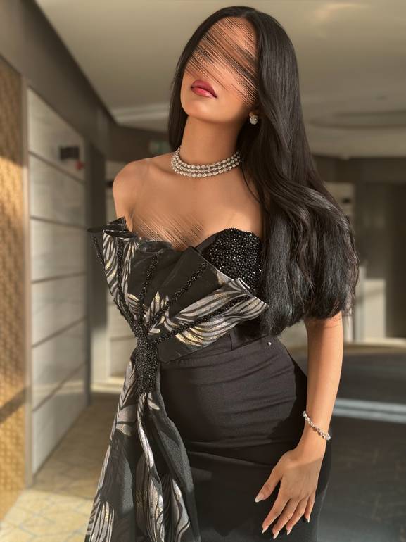 فستان سهرة ماسك مع جاكار 