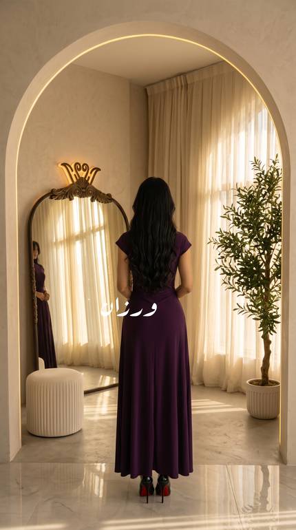  فستان درابيه ناعم طويل