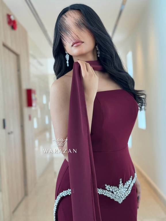 فستان سهره بكرستال و شال