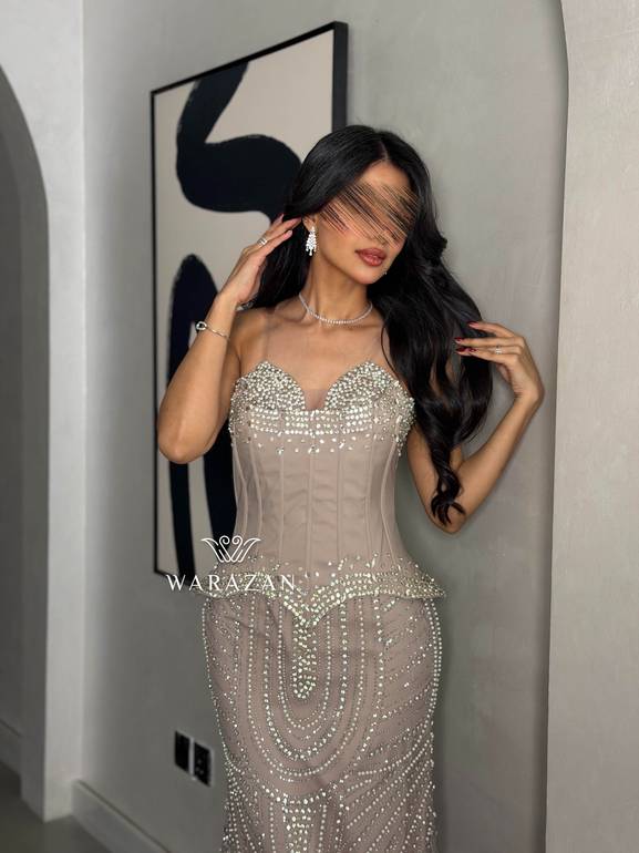 فستان سهرة ملكي بلولو و كرستال 