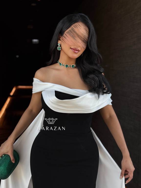 فساتين ماسك بذيل أبيض ساحر